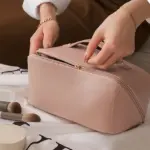 MAPLIVO™ SALY LEATHER TRAVEL MAKEUP BAG